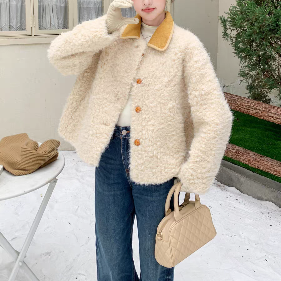 人造皮草 休闲风冬季轻熟风原宿风加厚时尚保暖外套