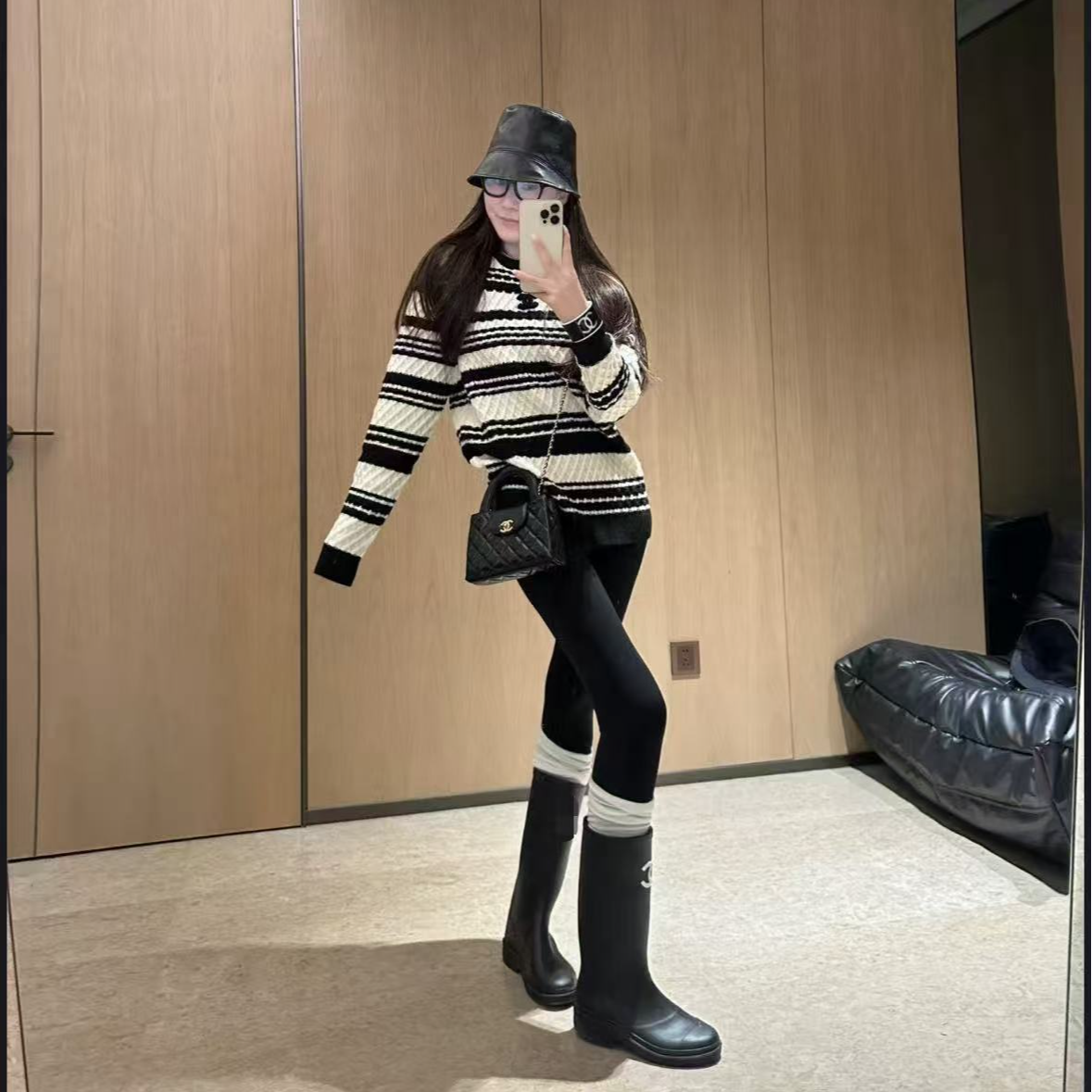 CH小香风 25S 时尚套穿 高筒靴 女款