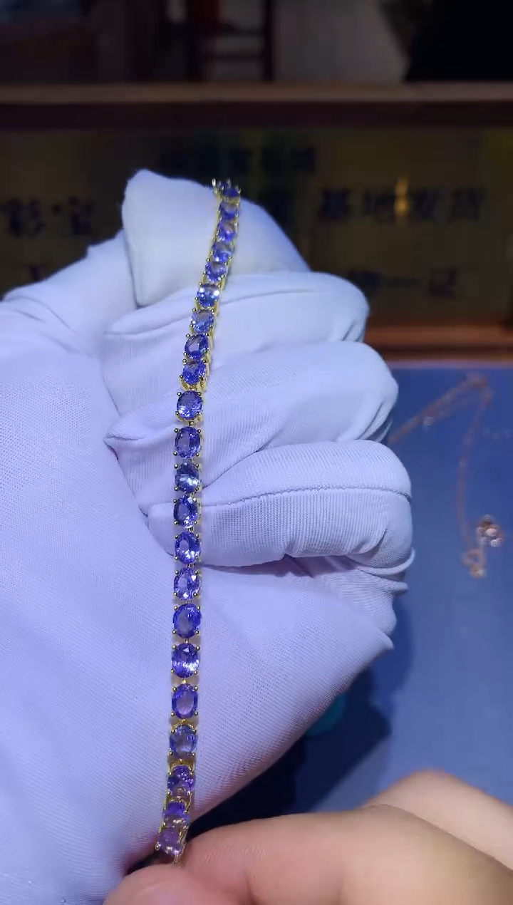 【闪购商品】坦桑石手链银S925镶嵌........