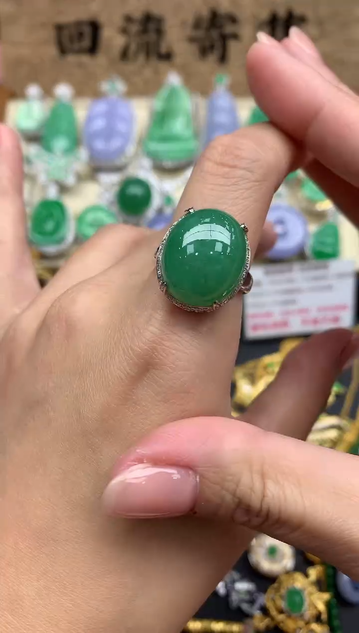 【闪购商品】翡翠戒指18K金镶嵌467-中国好珍宝