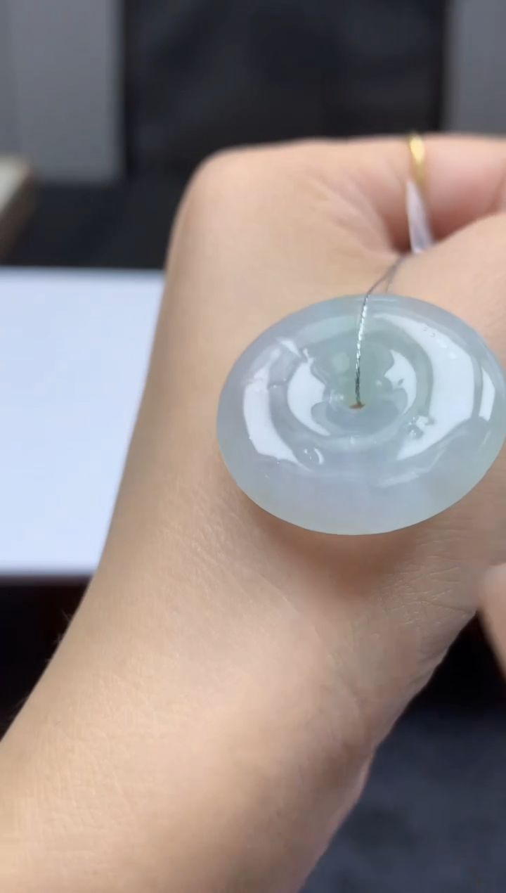 【闪购商品】定制翡翠未镶嵌010ee-毛货平安扣13赠金扣