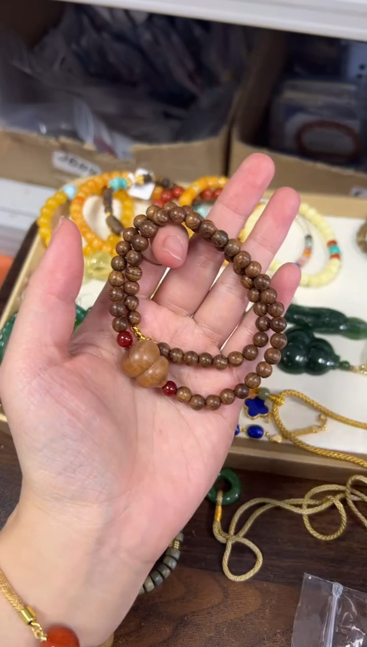 苏木（金丝檀）吊坠孤品金丝檀木葫芦款双圈[2264]