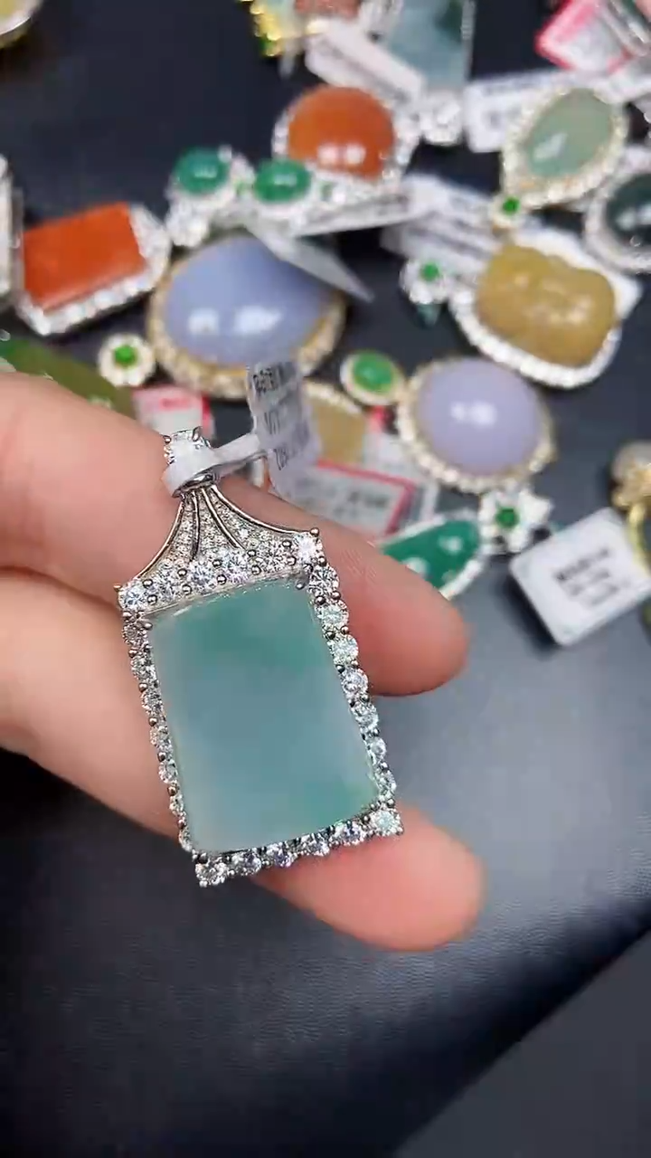 银S925镶嵌戒指翡翠9700