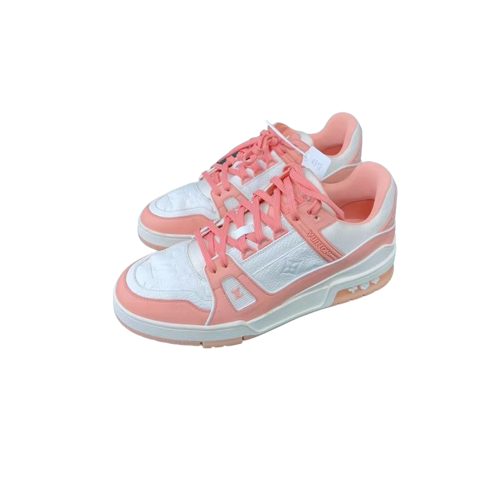 95新 LouisVuitton/路易威登 Trainer白粉休闲鞋42码原盒4912