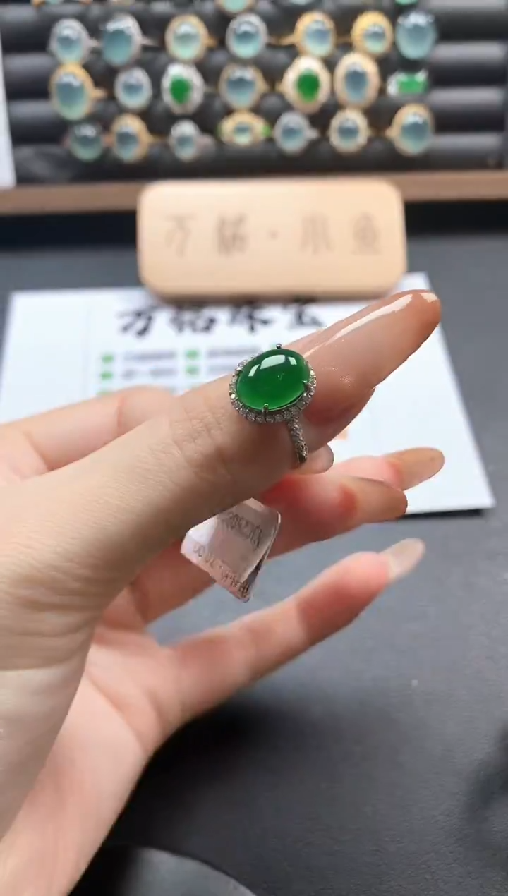银S925镶嵌戒指翡翠51511