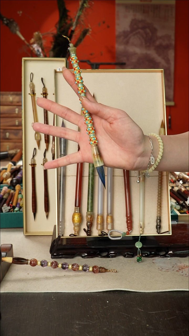 361号闪孤品高货毛笔链接 清水试笔 蘸墨不退