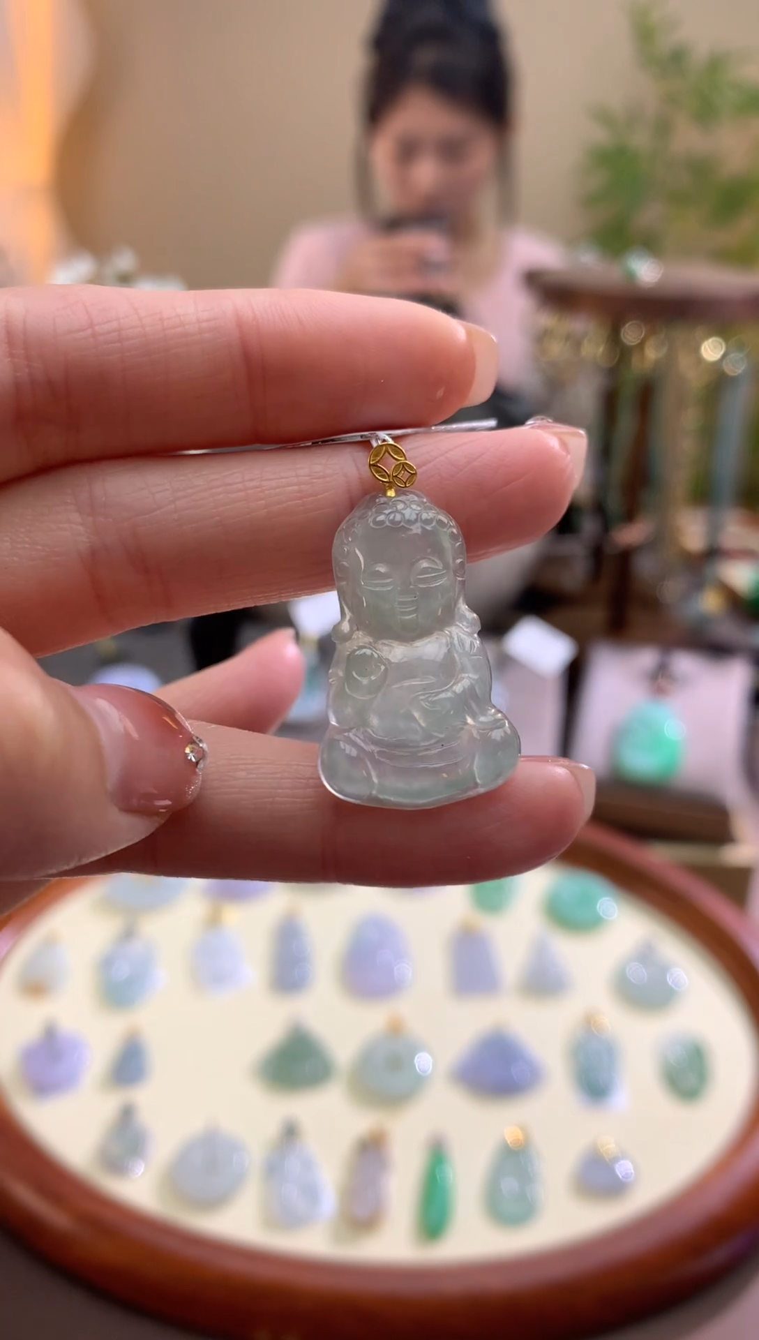 【闪购商品】翡翠颈饰18K金镶嵌宝宝佛