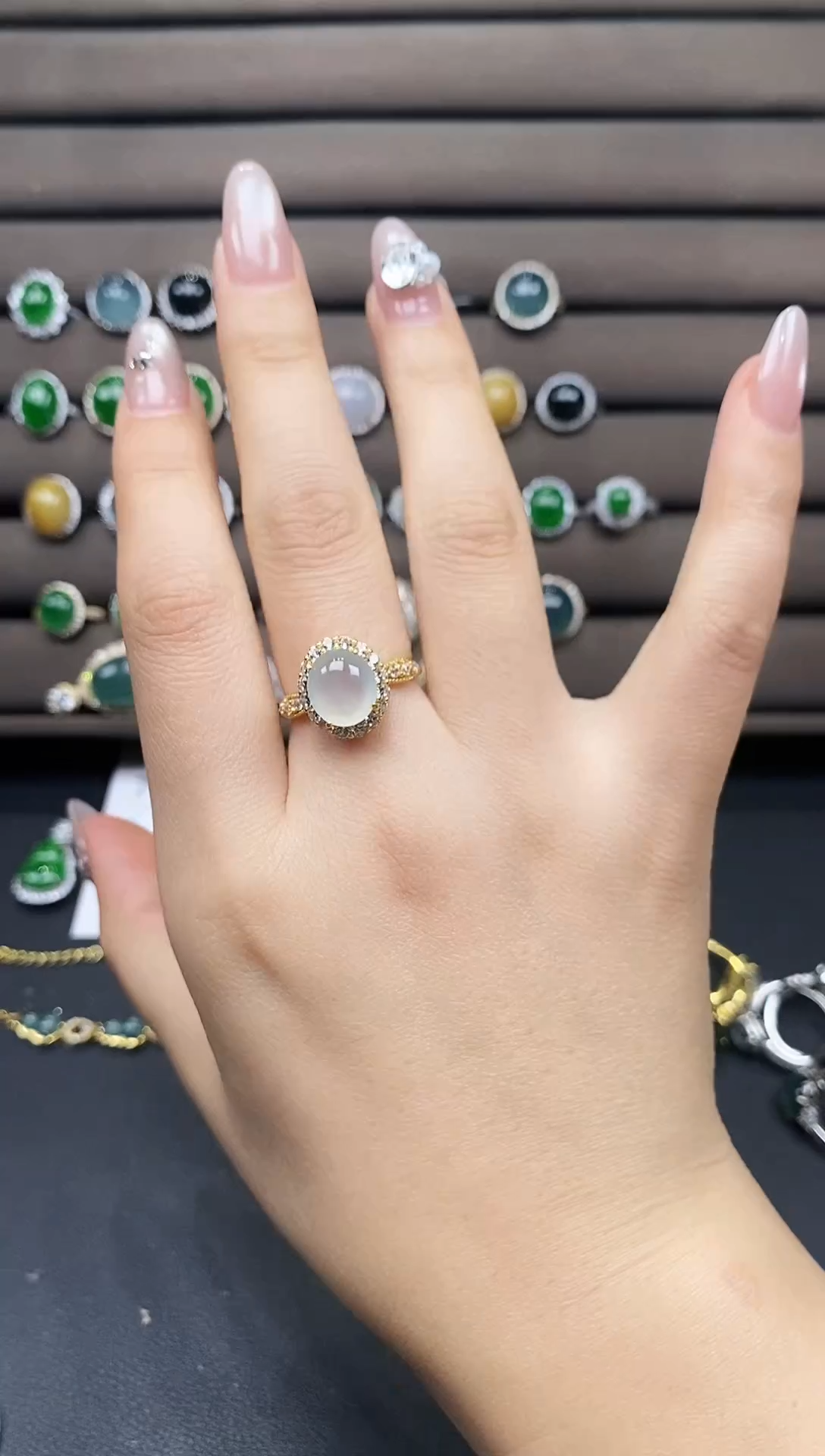 银S925镶嵌戒指翡翠111