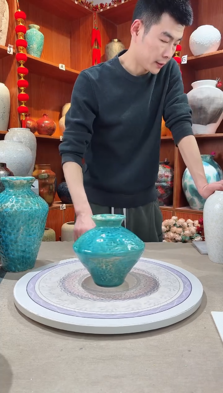 【闪购商品】瓶精品手作陶瓷花瓶 无花 新品彩陶小号