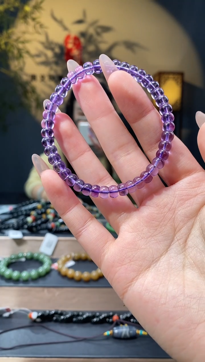 【闪购商品】紫晶1未镶嵌6mm算盘珠手串