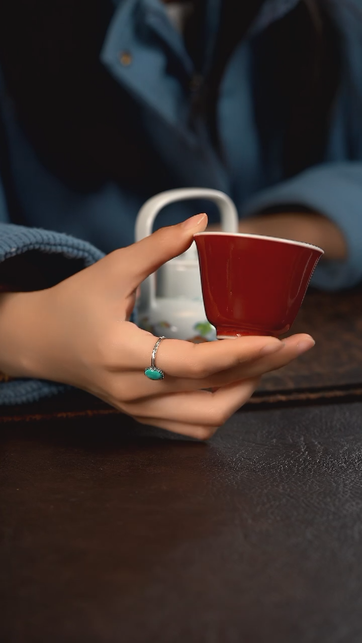 【闪购商品】杯云霞珍藏豇豆红闻香杯