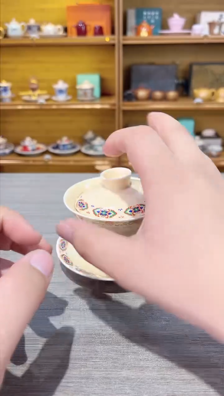 【闪购商品】敦煌盖碗加二杯茶具