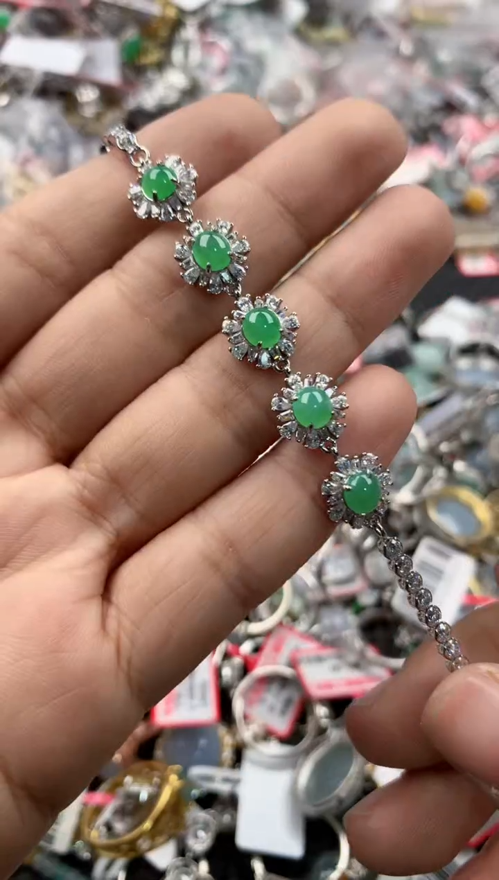 银S925镶嵌戒指翡翠999               8