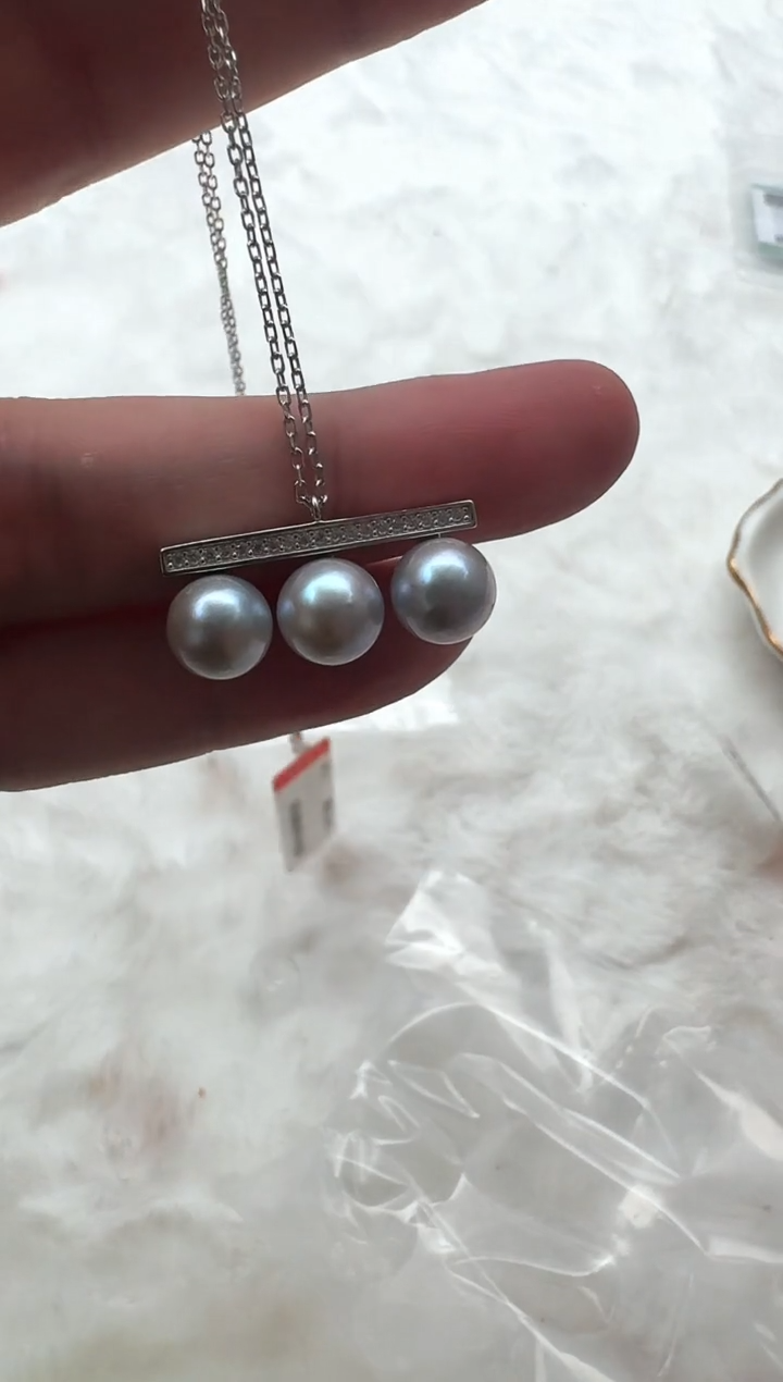 【闪购商品】海水珍珠AQ银S925镶嵌海水珍珠吊坠@@v367