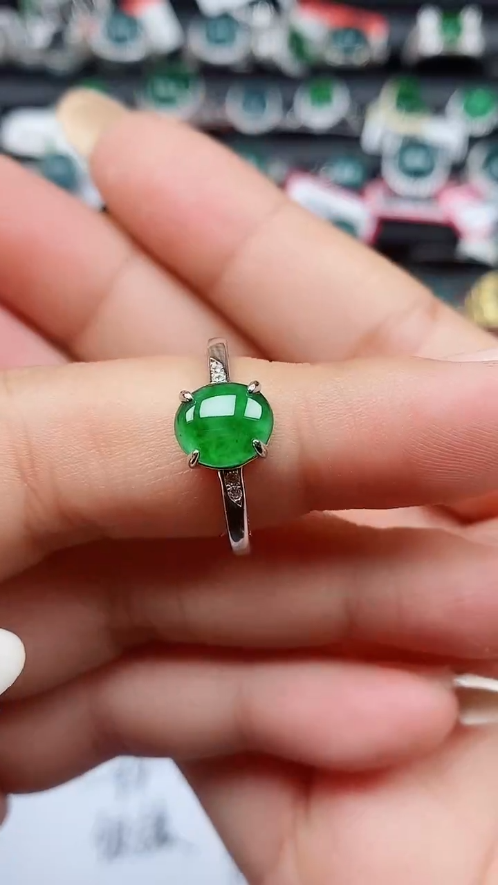 【闪购商品】翡翠戒指银S925镶嵌戒指