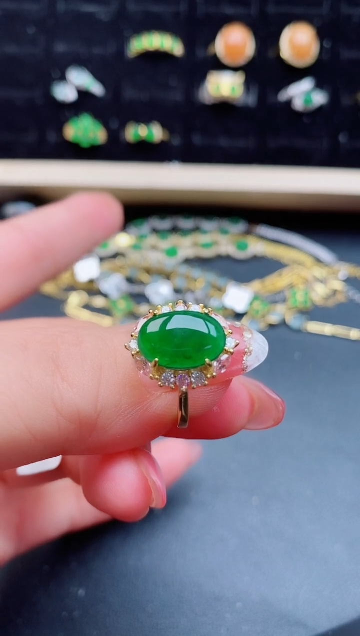 【闪购商品】翡翠戒指银S925镶嵌12121