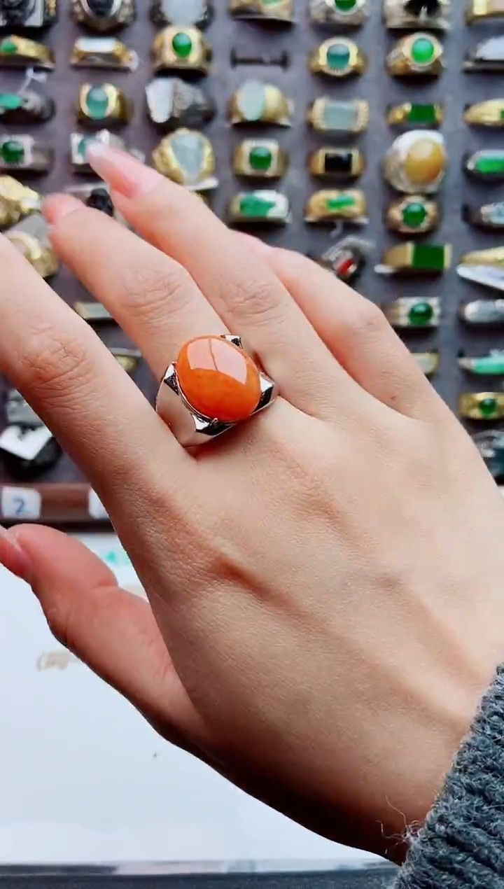 未镶嵌戒指翡翠天然翡翠男戒