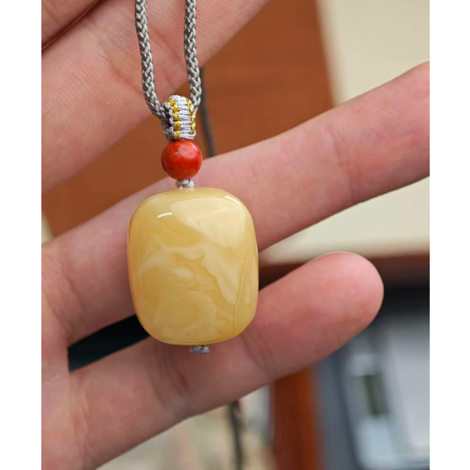 【铭舍 方糖浓花高微瑕】天然俄料琥珀颈饰吊坠蜜蜡挂坠珠宝