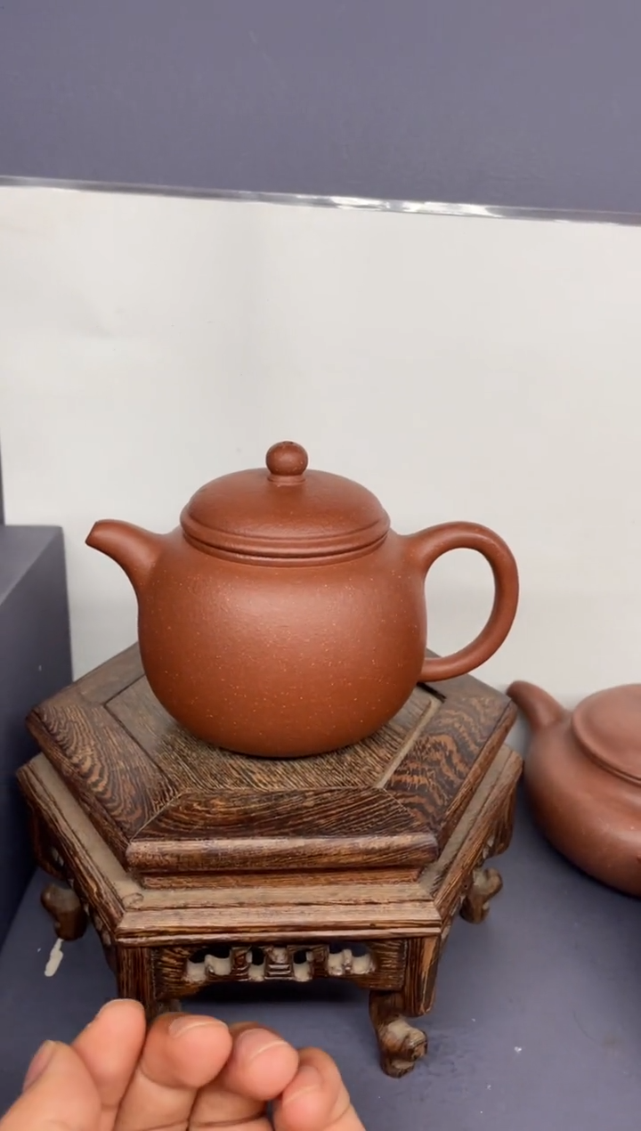 茶壶紫砂红降坡 匏尊