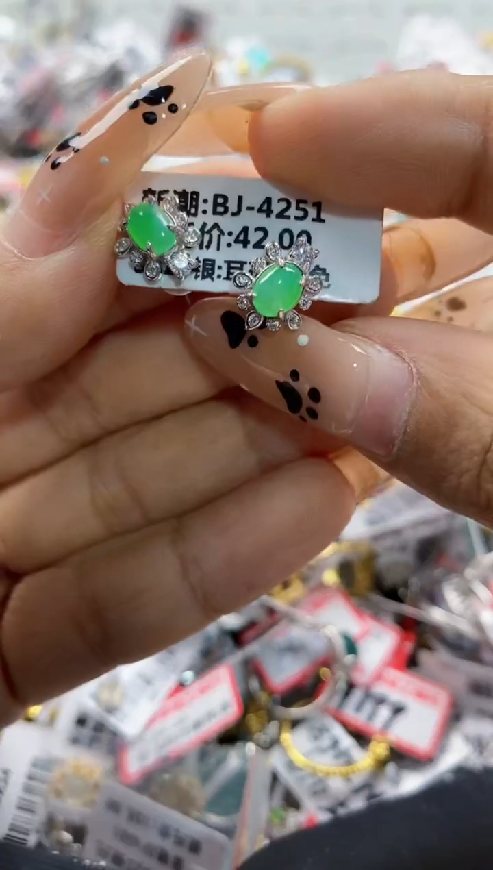 翡翠戒指银S925镶嵌333333   4