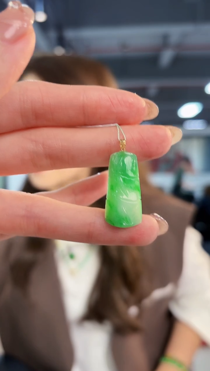 【闪购商品】翡翠颈饰18K金镶嵌缅料A货/支持复检/一件