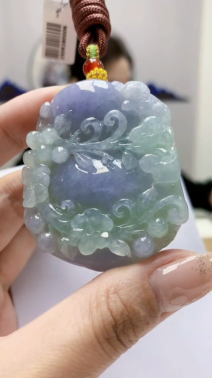 未镶嵌定制翡翠5160MM-毛货挂件81