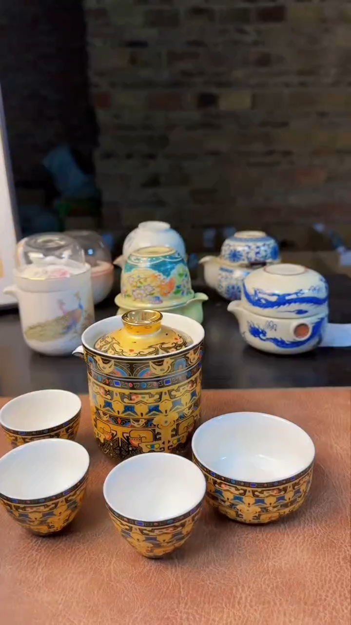 【闪购商品】杯德化羊脂玉瓷，黄龙玉汝旅行快客茶具