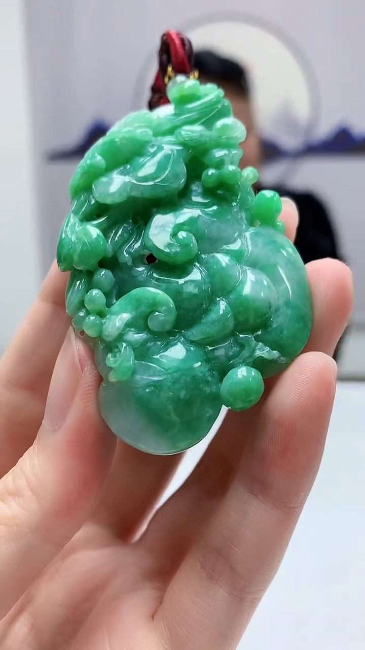 【闪购商品】定制翡翠未镶嵌4969zm-毛货挂件如意125