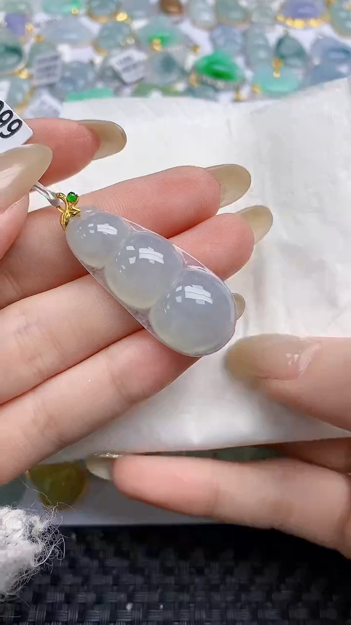 【闪购商品】翡翠颈饰18K金镶嵌天然A货翡翠 58