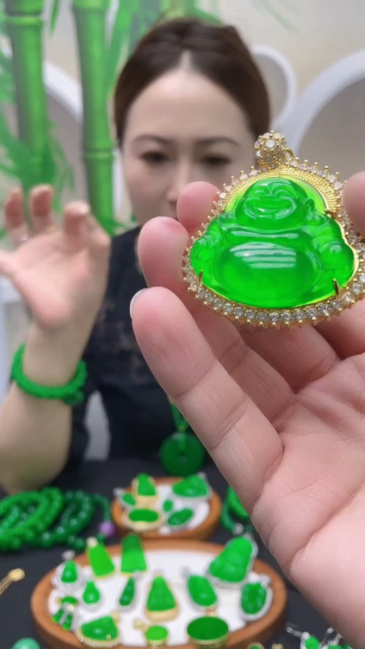 吊坠(赠链)14K金镶嵌翡翠B70