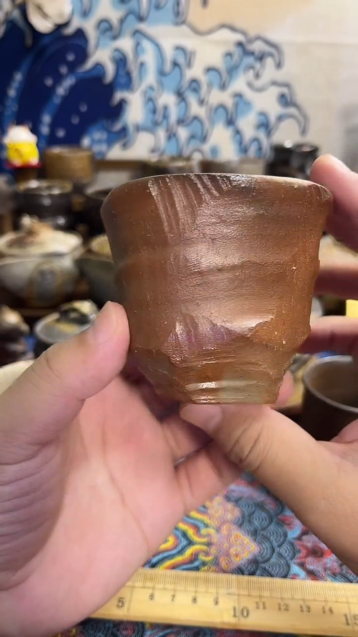 方口杯日式备前烧茶具茶周边