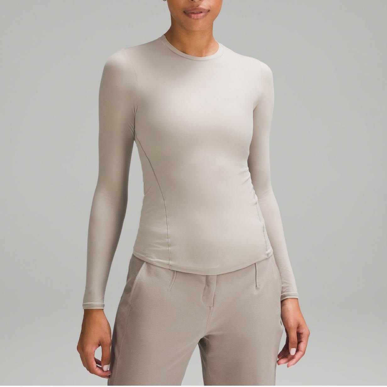 lu家修身长袖圆领T裸感舒适显瘦打底衫健身daw192运动女士透气