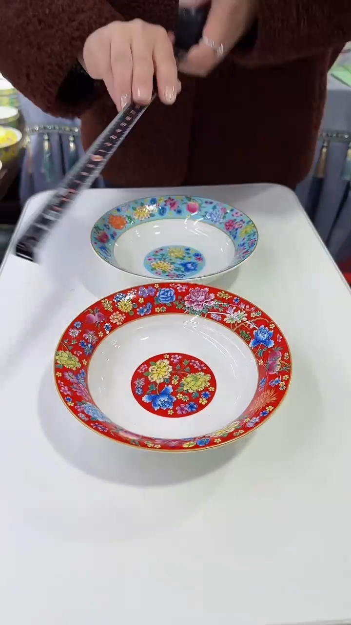 【闪购商品】瓷片7.5英寸景德镇花口圆深盘混色6个