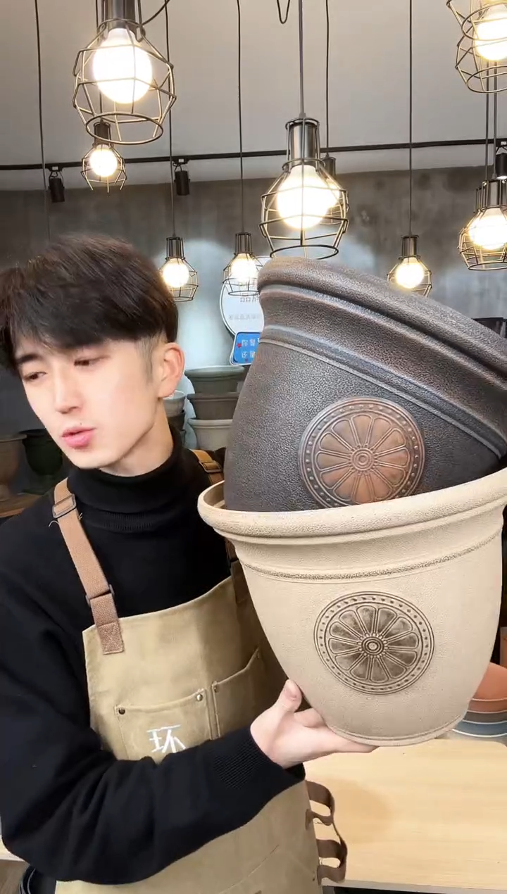 【闪购商品】塑料13寸对花盆混色5只