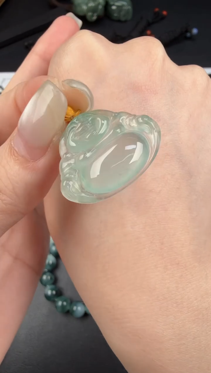 吊坠(不含链)18K金镶嵌翡翠翡翠饰品-175