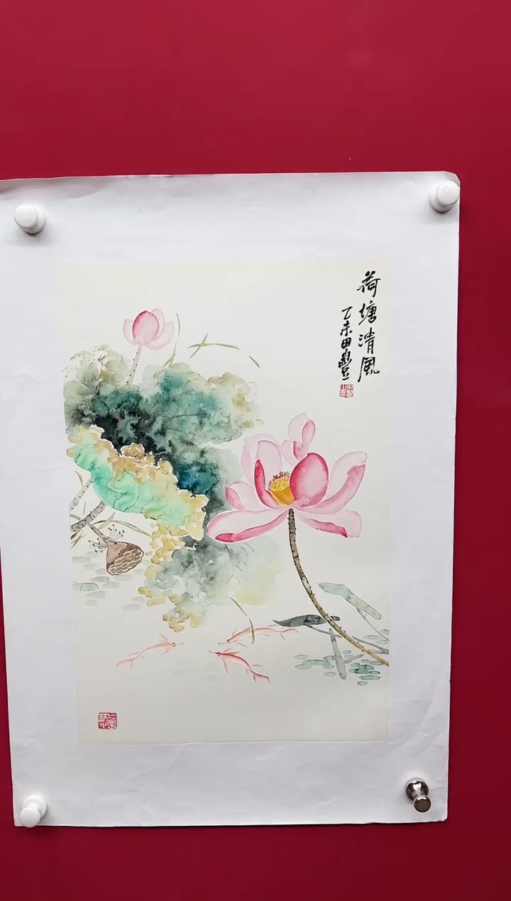 【闪购商品】国画田-四尺三开花鸟/无框/W