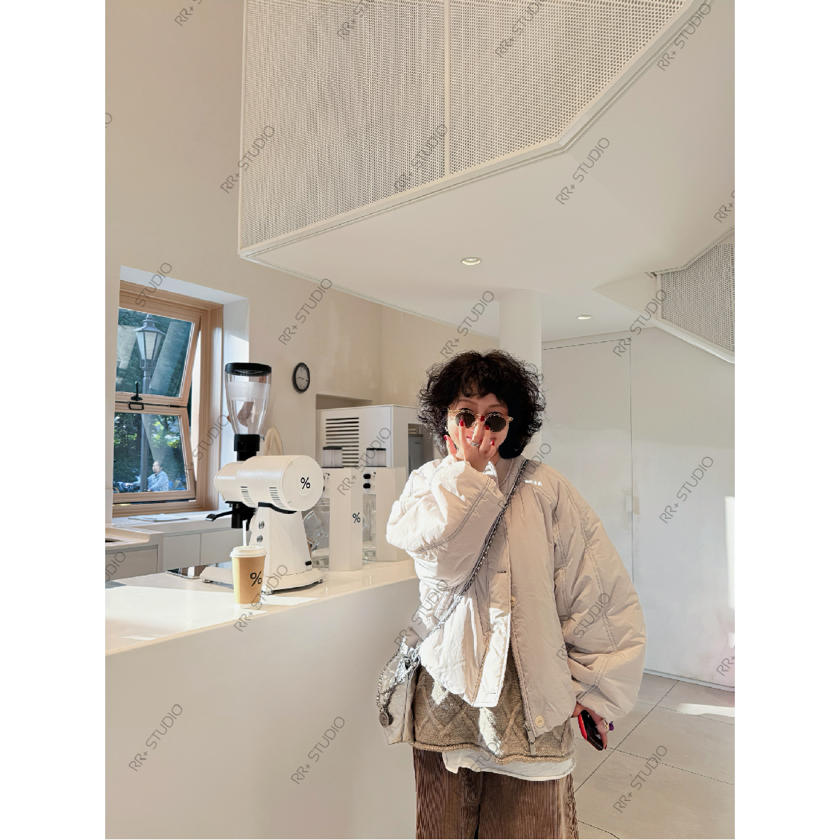 21937设计感独特别致立领夹棉短外套女秋冬拉链时尚百搭棉服