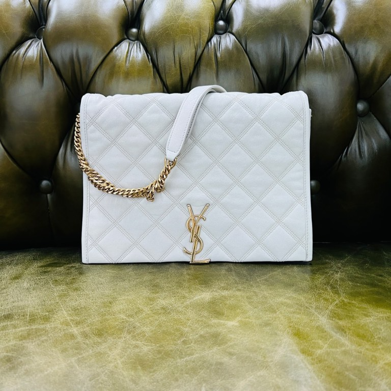 95新 YSL/圣罗兰 安洁利严选 YSL圣罗兰白金邮差单肩WHZ502126H 