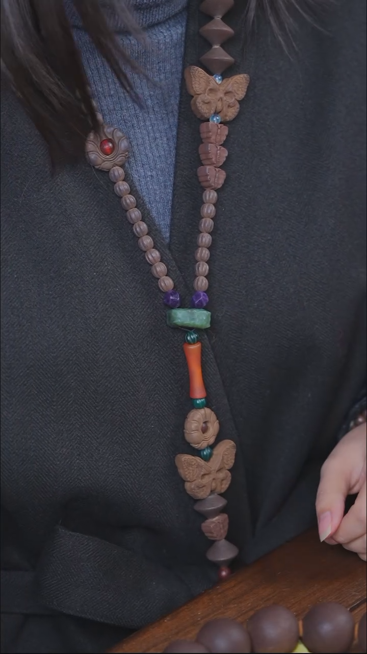 【闪购商品】泥塑次第花开0.8瓜珠设计款54子脖挂款式