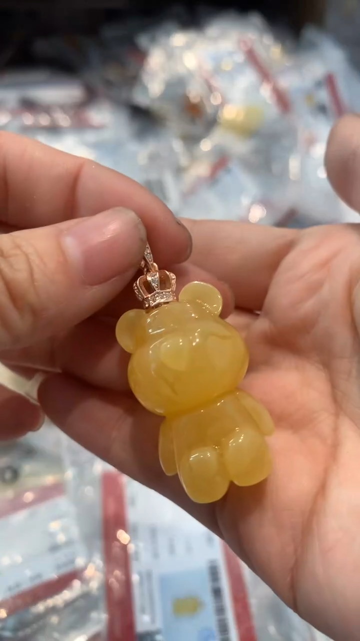 银S925镶嵌琥珀珠宝奇石2933