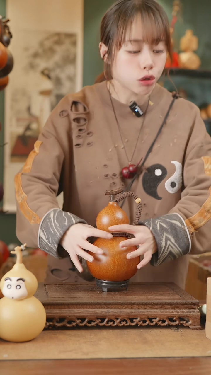 【闪购商品】280号精品天然大漆工艺防渗内胆酒葫芦~