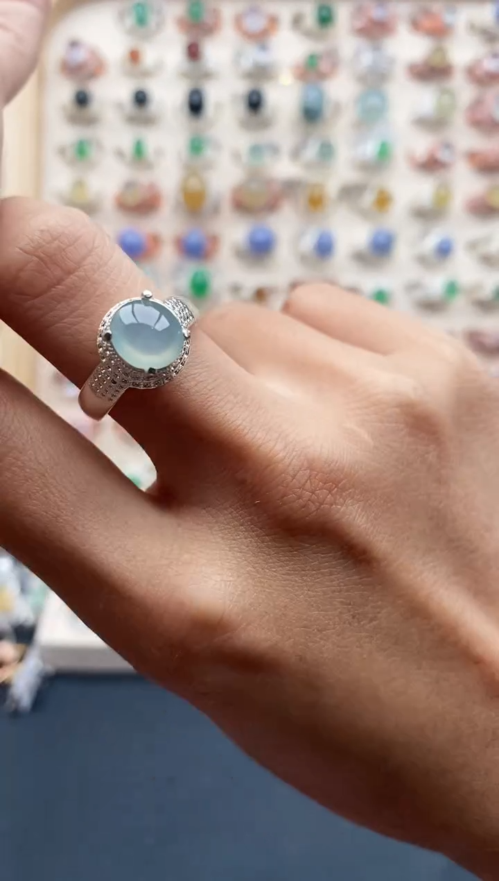 【闪购商品】翡翠戒指未镶嵌缅甸天然A货翡翠333  2+2