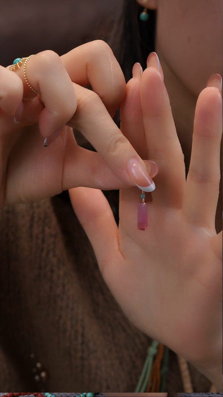 吊坠(不含链)银S925镀金镶嵌碧玺1111111