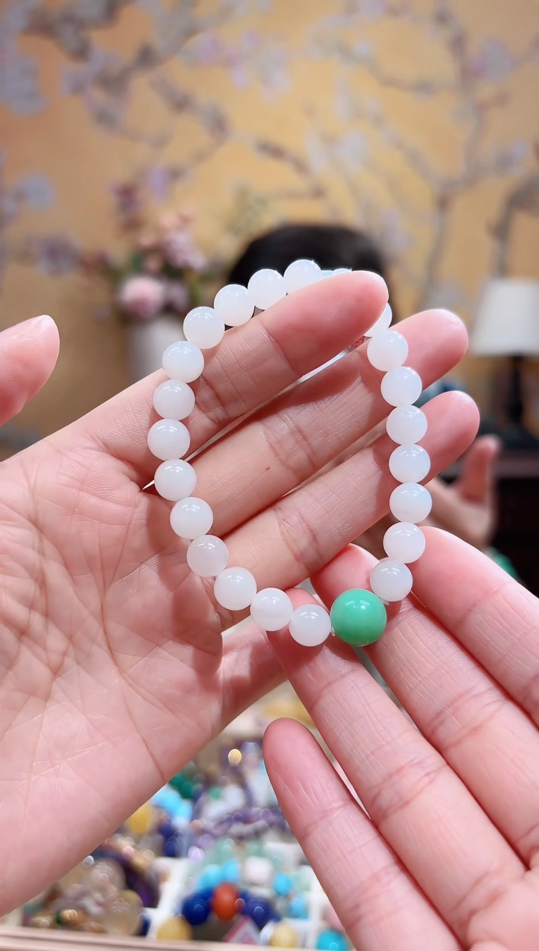 未镶嵌手链和田玉和田白玉设计款手串