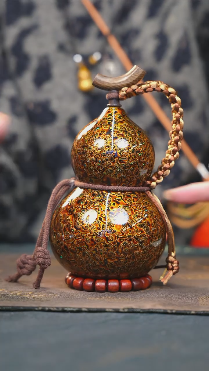 【闪购商品】RJ165漆艺酒葫芦不包手串及旋转底座