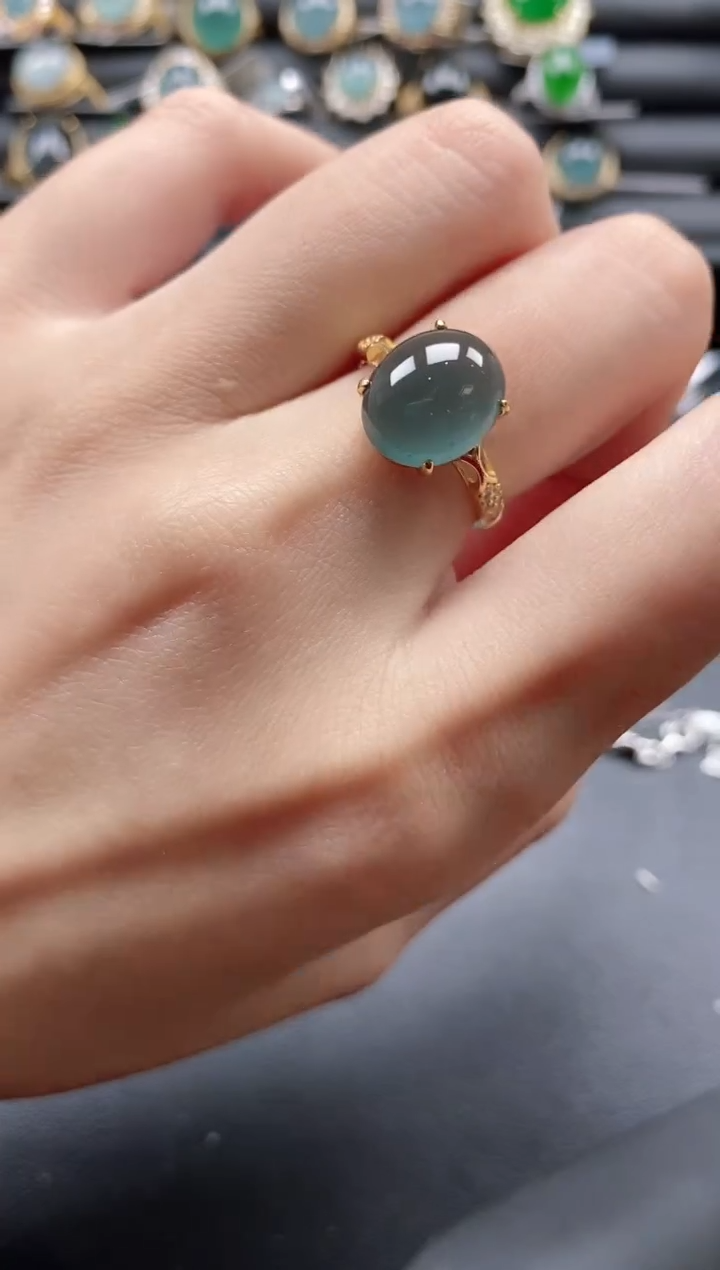 【闪购商品】翡翠戒指银S925镶嵌111111