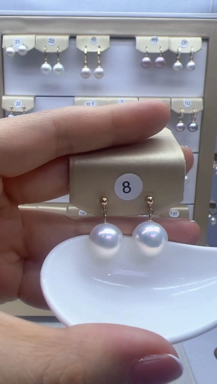 【闪购商品】淡水珍珠耳饰银S925镶嵌8