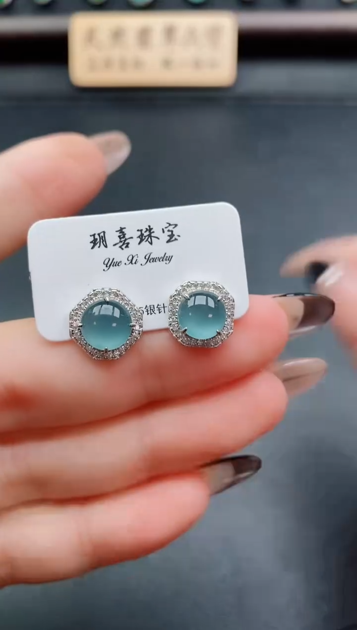 银S925镶嵌戒指翡翠1