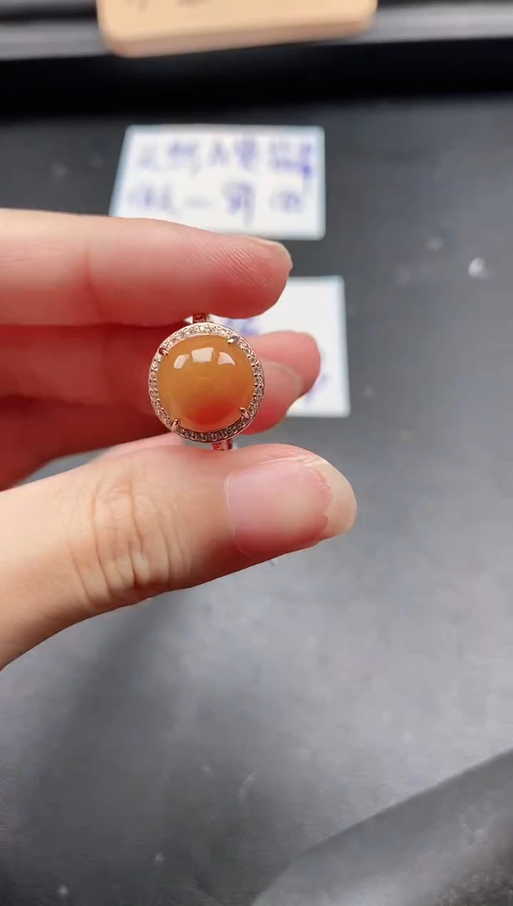 翡翠戒指银S925镶嵌51511