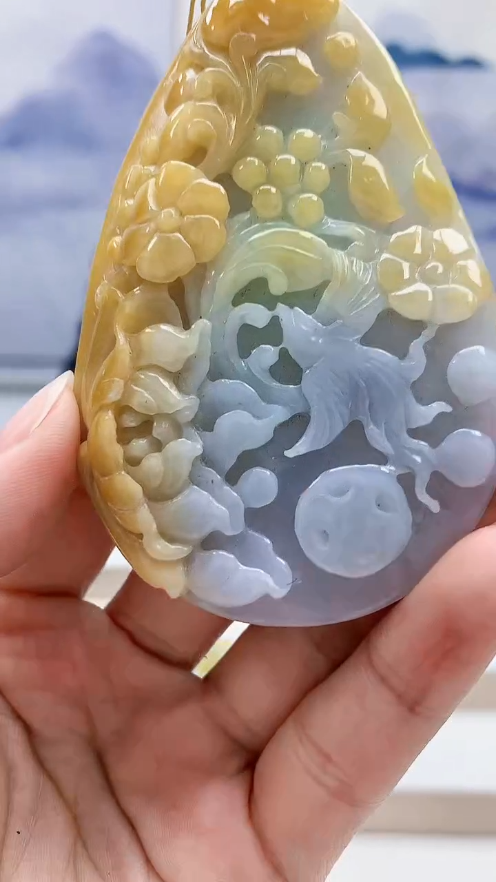 未镶嵌定制翡翠4957lr-毛货挂件92